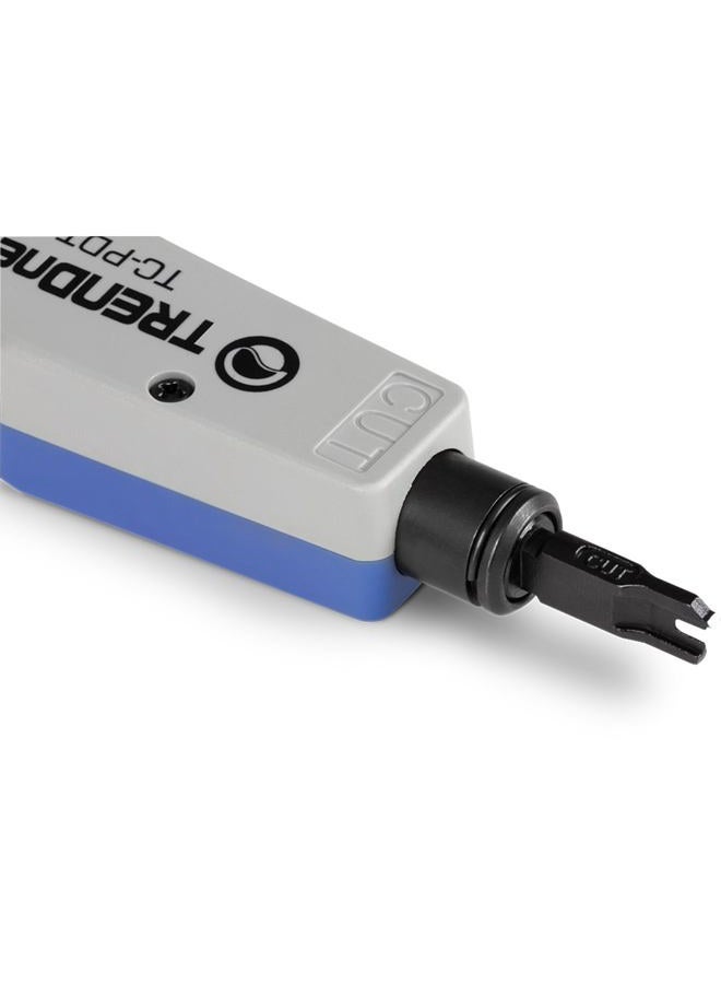 TRENDnet Punch Down Tool With 110 And Krone Blade, Insert & Cut Terminations In One Operation, Precision Blades Are Interchangeable Reversible, Network Tool, Grey, TC-PDT - Image 2