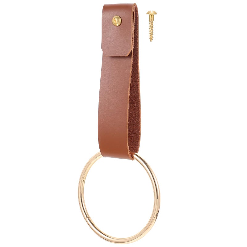 Wall Mounted Brass Hook Towel Ring Holder 12cm Compact Bathroom Storage Hanger - Image 2
