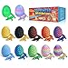 Flavery 12 Pack 3D Printed Dragon Easter Basket Stuffers Mini Gemstone Egg with Flexible Crystal Dragon Inside Cute Fidget Toy Christmas Birthday Gift Desk Pet Figure - Image 2