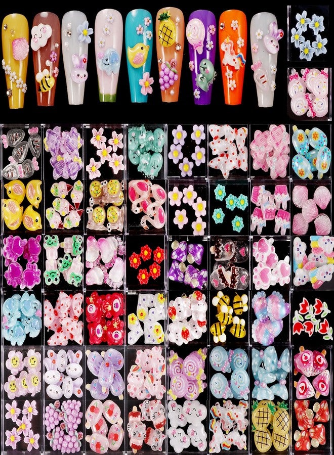 DALOO 250pc 3D Nail Charms Set - Diverse Shapes & Colors for Acrylic Nails & DIY Crafts (#2) - Image 1