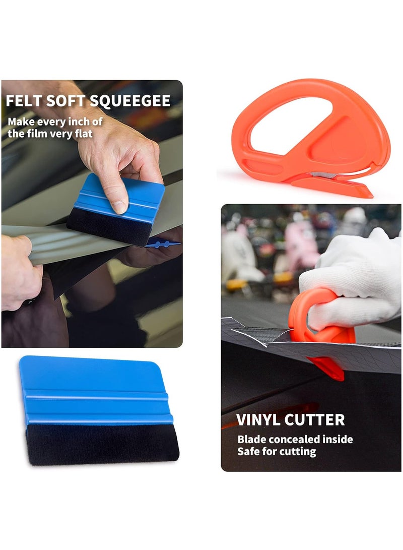 SYOSI Auto Window Tint Film Tool Kits Window Tint Film Installation Tool Kit Vinyl Wrap Application Kit Include Felt Squeegee Fabric Felts Micro Squeegee Vinyl Magnet Holders Work Gloves  - Image 2