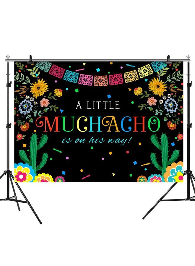 Rsuuinu Fiesta Baby Shower Backdrop for Boy Mexican A Little Muchacho is On His Way Photography Background Cactus Cinco Mayo Party Decorations Banner Supplies Favors Photo Booth Studio Props 7x5ft - Image 2