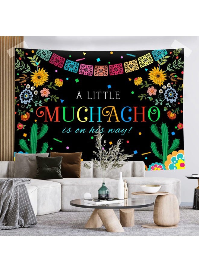 Rsuuinu Fiesta Baby Shower Backdrop for Boy Mexican A Little Muchacho is On His Way Photography Background Cactus Cinco Mayo Party Decorations Banner Supplies Favors Photo Booth Studio Props 7x5ft - Image 5