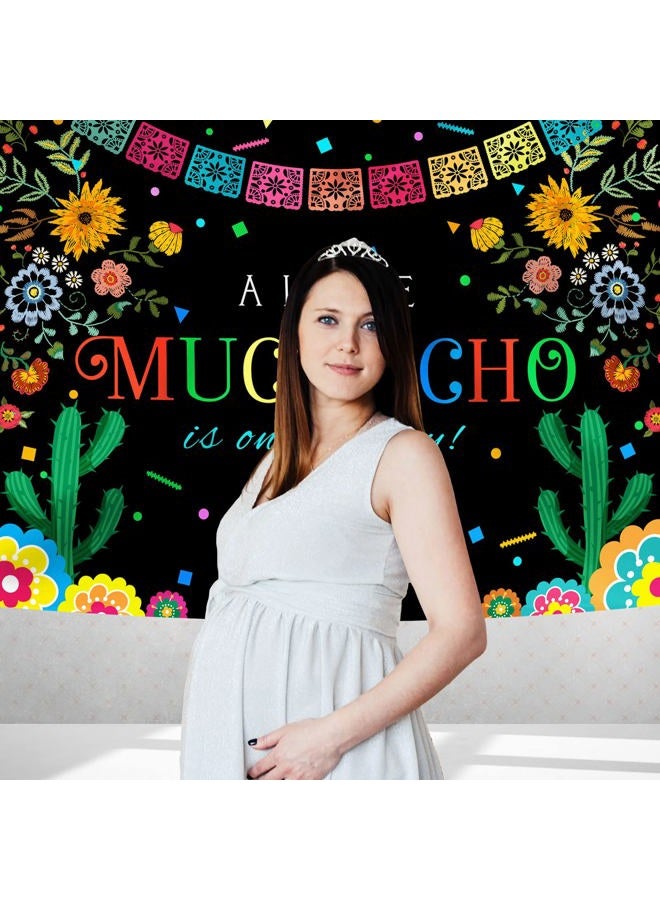 Rsuuinu Fiesta Baby Shower Backdrop for Boy Mexican A Little Muchacho is On His Way Photography Background Cactus Cinco Mayo Party Decorations Banner Supplies Favors Photo Booth Studio Props 7x5ft - Image 4