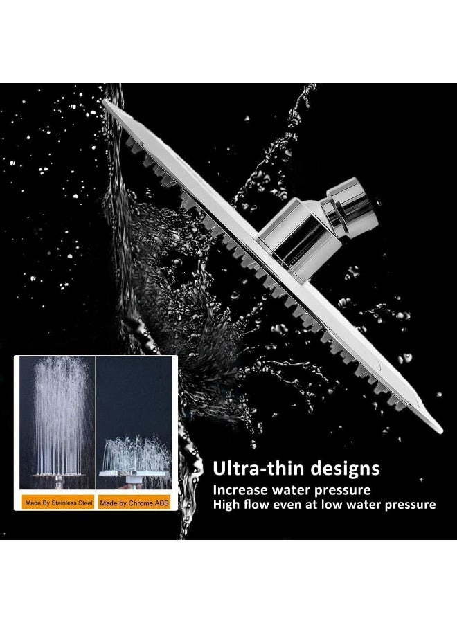Rain Shower Head, Ultra-Thin Design-Pressure Boosting, Awesome Some Experience, High Pressure High Flow Stainless Steel Rainfall Shower Head (10 Inch, Chrome Finish) - Image 4