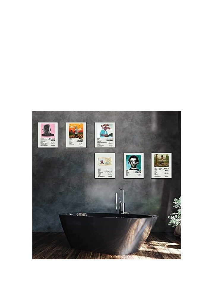 مؤسسة فكرة اليوم اليوم فكرة تايلر الخالق غلاف الألبوم الموقع قماش جدار الفن المطبوعات لديكور غرفة النوم للمراهقين، 8 × 10 بوصة، بدون إطار، 6 قطع - Image 2