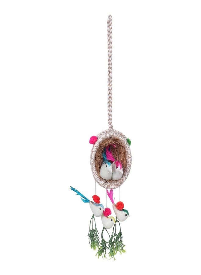 PulGos Home Decor Lovely Bird Nest,Beautiful Artificial Birds, Jute Nest Hanging for Balcony. Ideal for Home Decor, Wall Hanging and Decorative Showpiece to Enhance Any Space. - Image 4