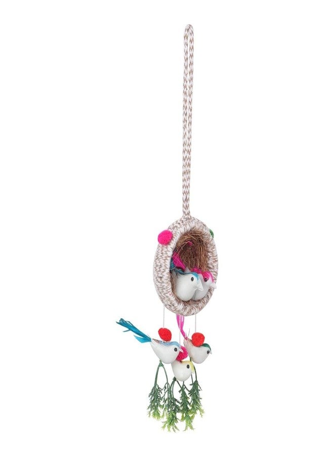 PulGos Home Decor Lovely Bird Nest,Beautiful Artificial Birds, Jute Nest Hanging for Balcony. Ideal for Home Decor, Wall Hanging and Decorative Showpiece to Enhance Any Space. - Image 3