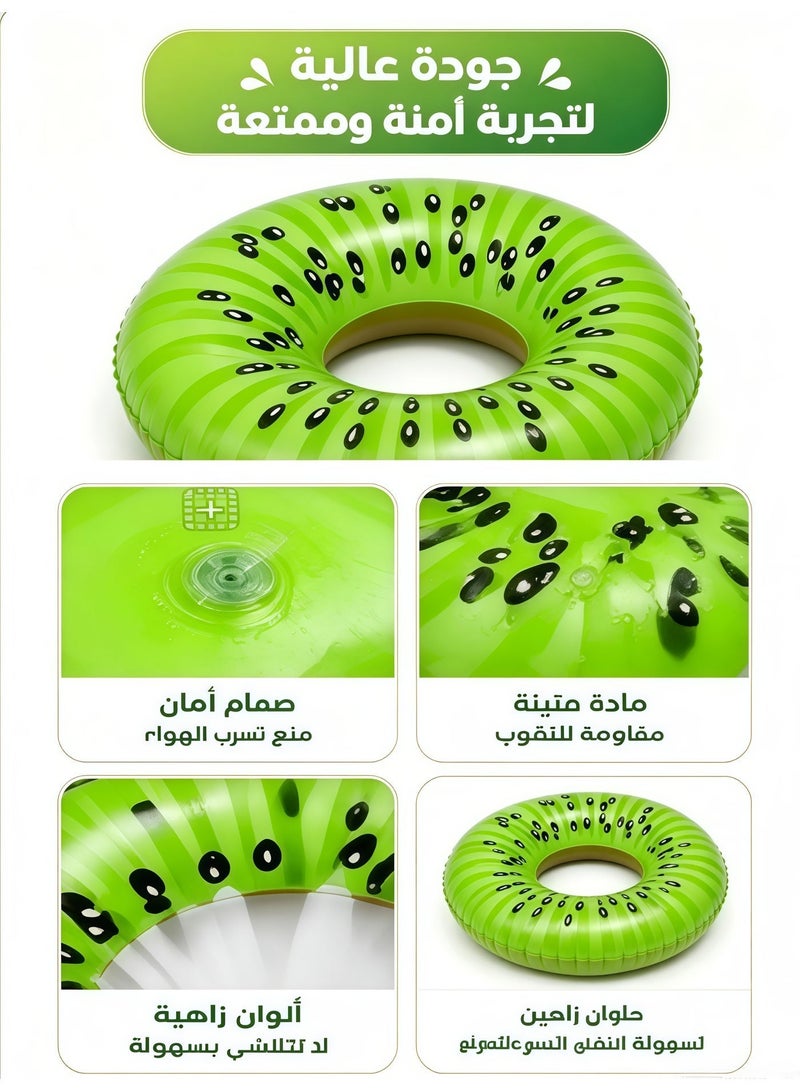 MVAQKLM مجموعة عوامات نفخ فاكهة لحوض السباحة الصيفي، حلقات سباحة + كرات شاطئ ملونة، مجموعة ألعاب مائية لحفلات حوض السباحة - Image 5
