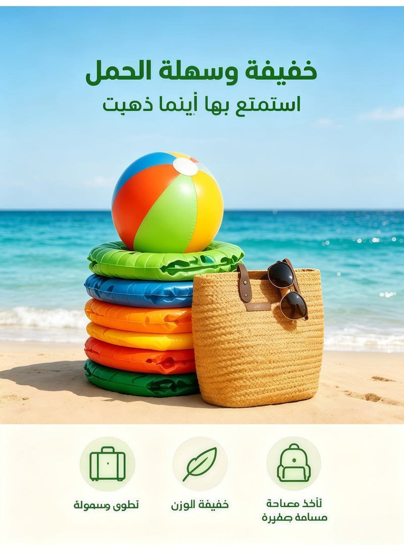 MVAQKLM مجموعة عوامات نفخ فاكهة لحوض السباحة الصيفي، حلقات سباحة + كرات شاطئ ملونة، مجموعة ألعاب مائية لحفلات حوض السباحة - Image 4