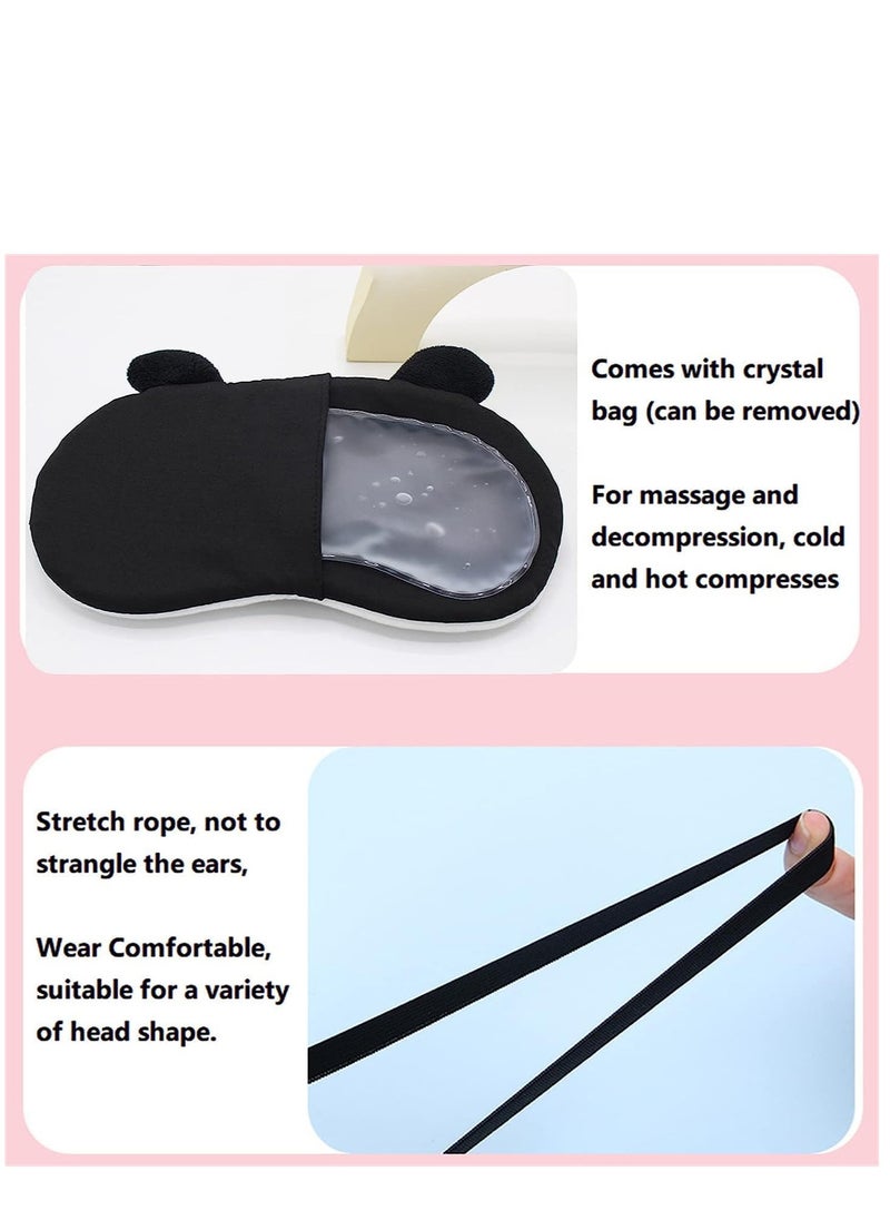 GUDOO 2Pcs Cute Sleeping Eye Masks Plush Cartoon Soft Fluffy Eyeshade Shade Cover Eyepatch for Kids Adult Night Nap Travel Deep Sleeping  - Image 4