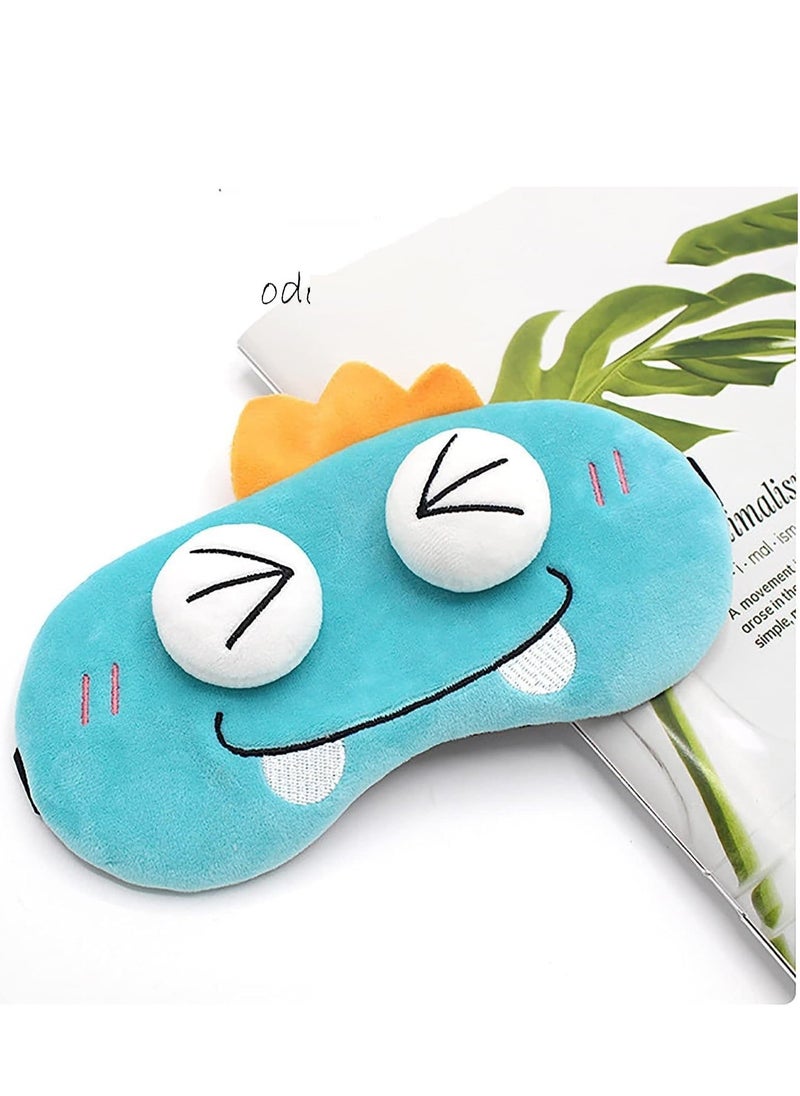 GUDOO 2Pcs Cute Sleeping Eye Masks Plush Cartoon Soft Fluffy Eyeshade Shade Cover Eyepatch for Kids Adult Night Nap Travel Deep Sleeping  - Image 3