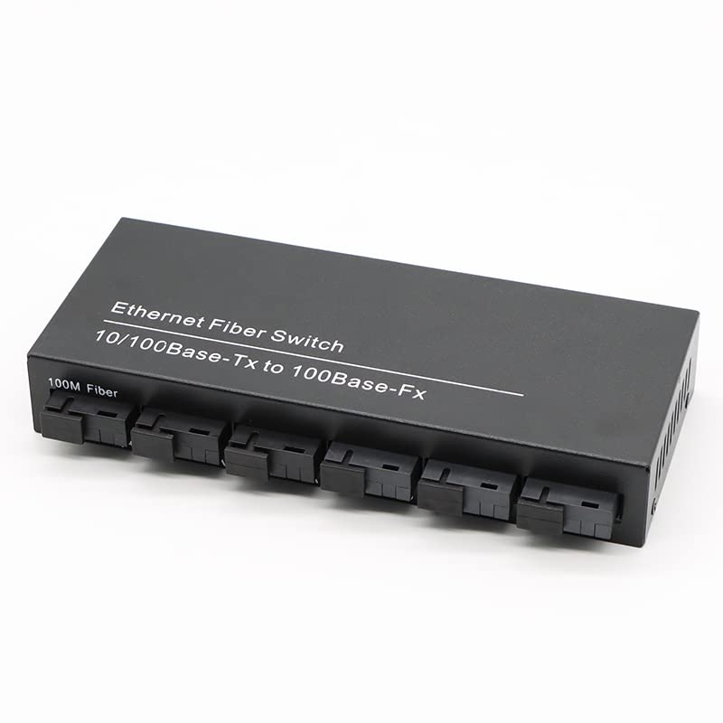 Hanutech 10/100M Ethernet to Fiber Media Converter (2XRJ45 Ports & 6XSC,3A+3B) SMSF 20KM - Image 1