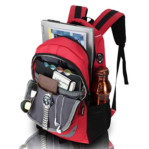 HEROZ Harbour Unisex Nylon 28 L Travel Laptop Backpack Water Resistant Slim Durable Fits Up to 15.6 Inch Laptop Notebook (153-ALL) (Red) - Image 2