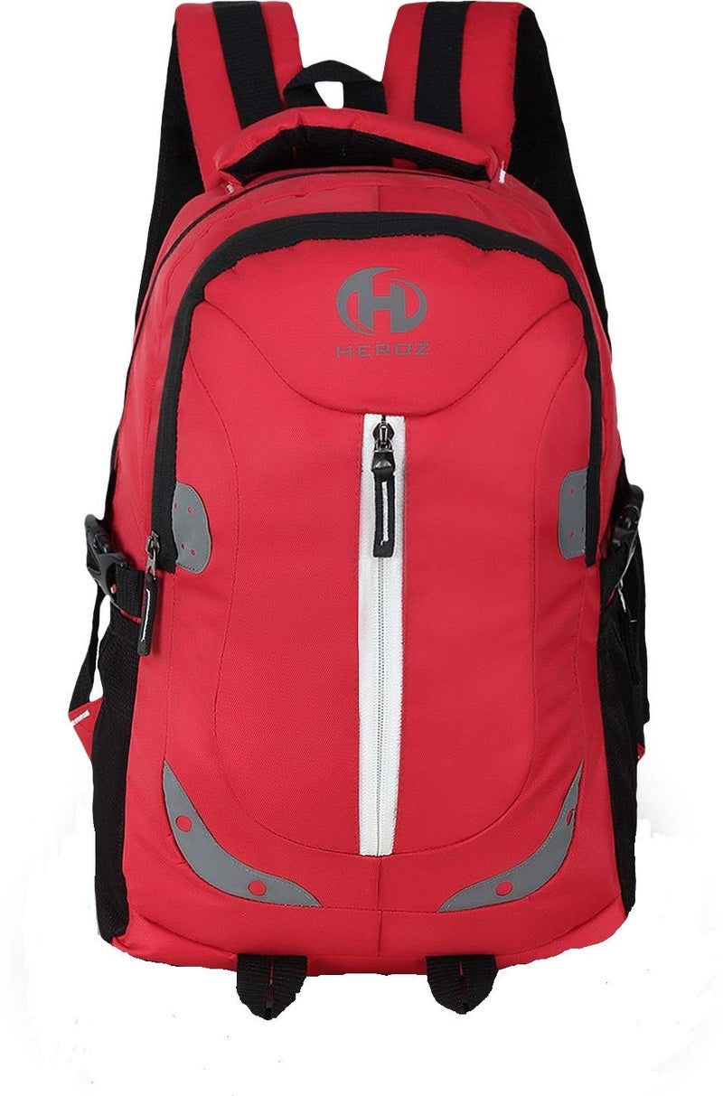 HEROZ Harbour Unisex Nylon 28 L Travel Laptop Backpack Water Resistant Slim Durable Fits Up to 15.6 Inch Laptop Notebook (153-ALL) (Red) - Image 1