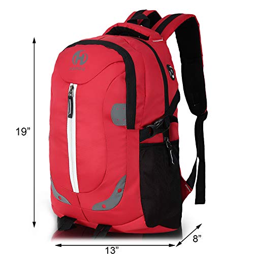 HEROZ Harbour Unisex Nylon 28 L Travel Laptop Backpack Water Resistant Slim Durable Fits Up to 15.6 Inch Laptop Notebook (153-ALL) (Red) - Image 5