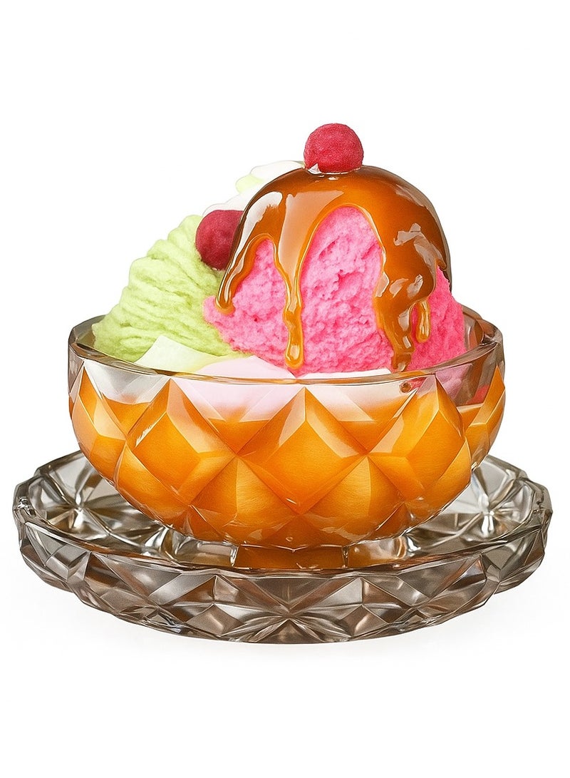 Glass Dessert Bowls, Set of 6, 200ml, Glass Ice Cream Sundae Cups with Sunflower Pattern, Dessert Cups, Ideal for Ice Cream, Sorbet, Fruit, Snacks, Yogurt, and Appetizers - Image 3