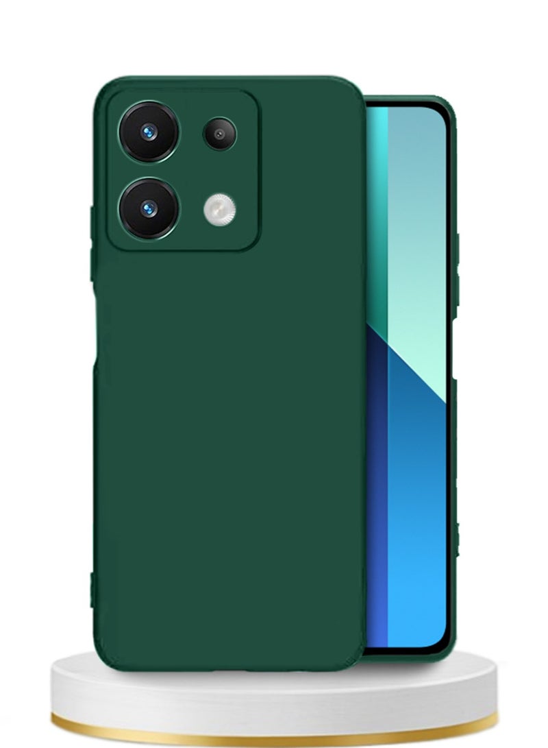 Techie Stylish TPU Silicone Back Cover Case for Xiaomi Redmi Note 13 – Slim Fit Design, Smooth and Soft – Dark Green - Image 1