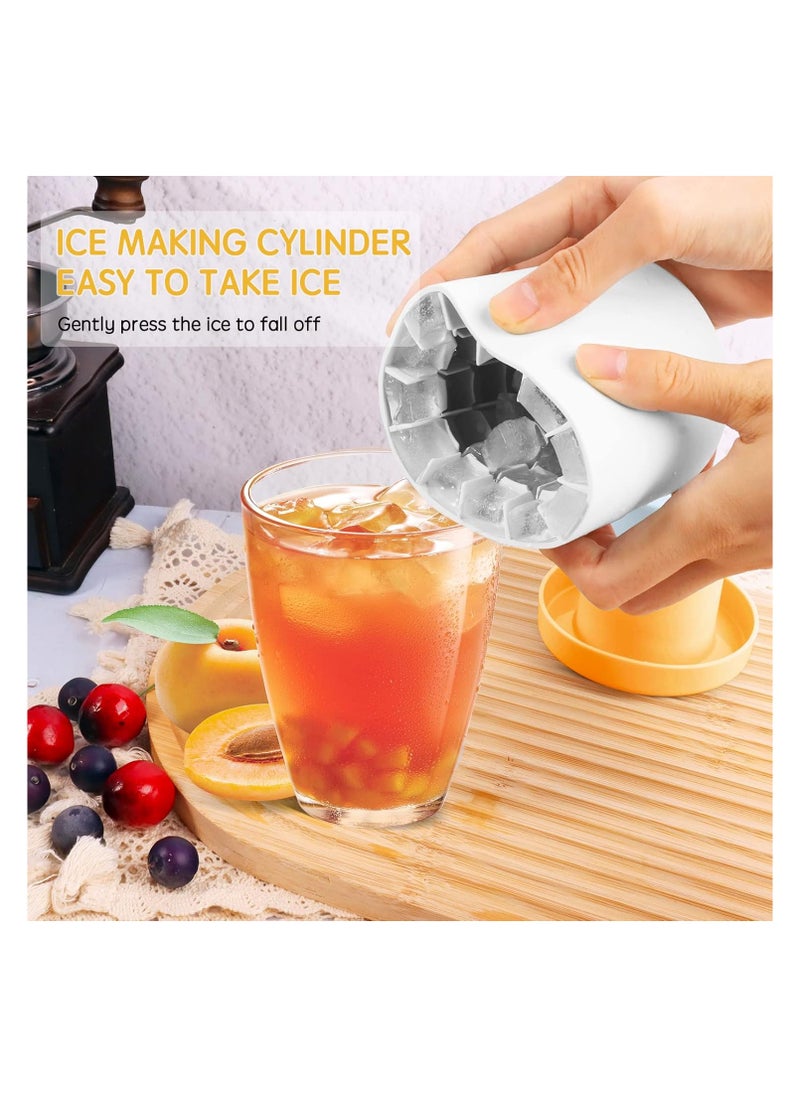 Silicone Cylinder Ice Cube Mold, New 3D Ice Cube Maker, Ice Grid Press Release, Easy Press Release Ice Cup