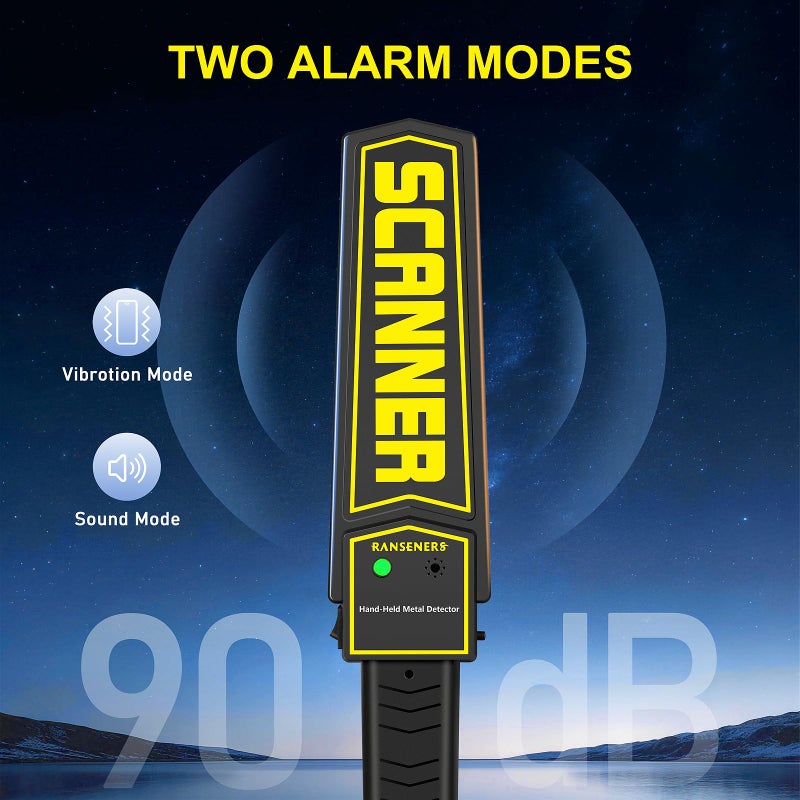 R RANSENERS RANSENERS Handheld Metal Detector Wand,Security Wand,Portable Adjustable Sound & Vibration Alerts, Detect All Metal Products (Not Include Battery) - Image 5