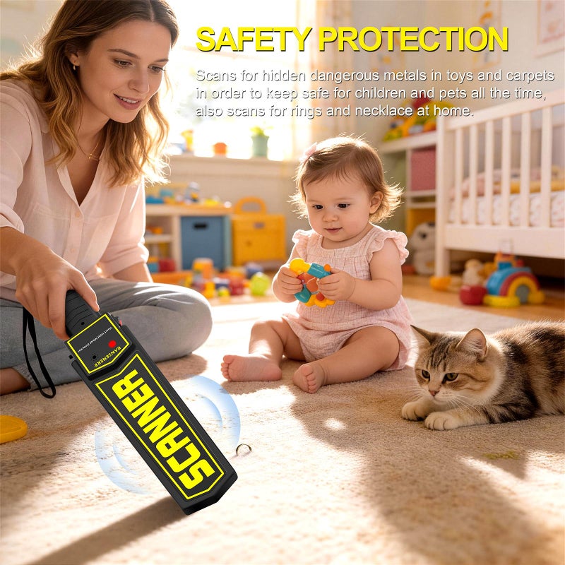 R RANSENERS RANSENERS Handheld Metal Detector Wand,Security Wand,Portable Adjustable Sound & Vibration Alerts, Detect All Metal Products (Not Include Battery) - Image 3
