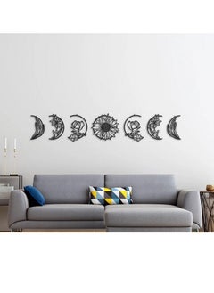 Home Gallery Floral Moon Phase Wood Wall Art - Set of 7 Each 30x30  - Image 1