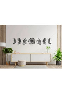 Home Gallery Floral Moon Phase Wood Wall Art - Set of 7 Each 30x30  - Image 3