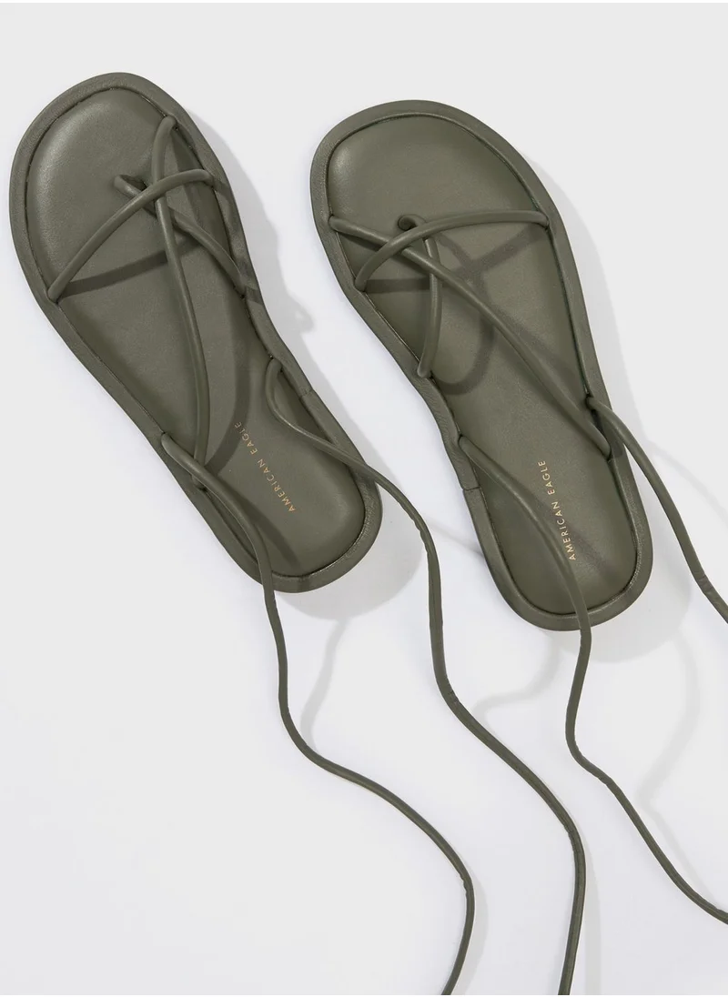 American Eagle Lace Up Platform Sandals