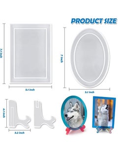 Excefore Resin Mold for Photo Frame, Picture Frame Molds with Stand Holder, Rectangle & Oval Epoxy Molds for Resin Casting, DIY Personalized Photo Frame for Handmade Gifts Home Table Decor  - Image 5