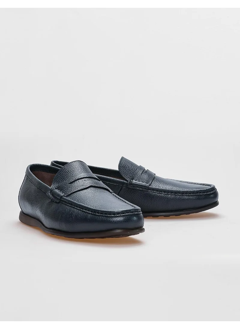 كاباني Leather Navy Blue Men's Casual Shoes