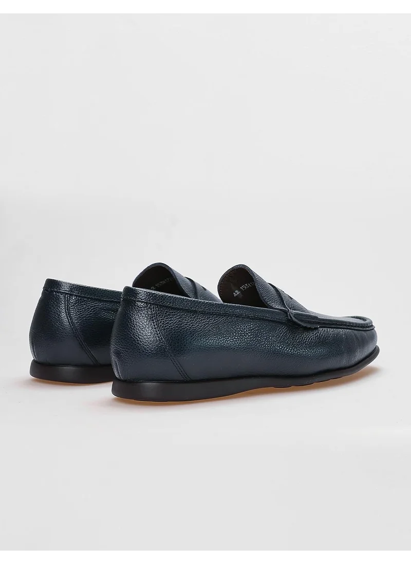 كاباني Leather Navy Blue Men's Casual Shoes