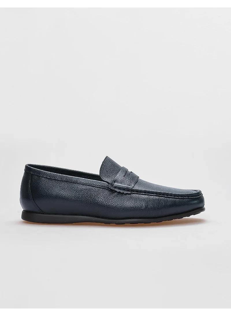 Cabani Leather Navy Blue Men's Casual Shoes