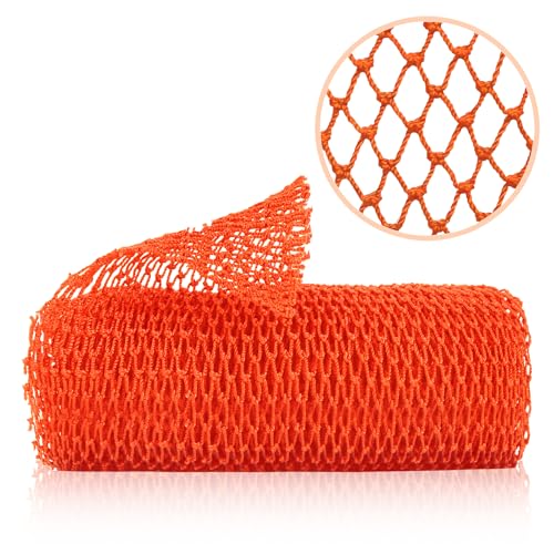 ZOCY African Net Sponge, Authentic Exfoliating Body Scrubber for Bath and Shower, Multiple Textures with Gentle Deep Exfoliating and Rich Lather for All Skins (Orange) - Image 1