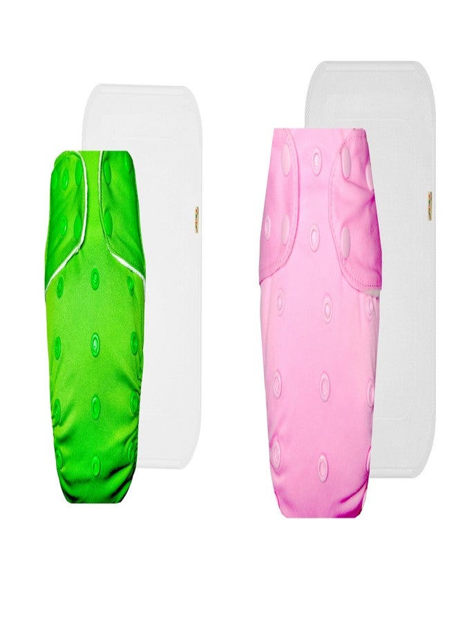 Dumbledo Premium Cloth Diaper with Cotton Insert (Pack of 2) | Snug Fit | Leakproof | Adjustable Snaps | Designed by Moms | 3 Months - 3 Years | Unisex Baby