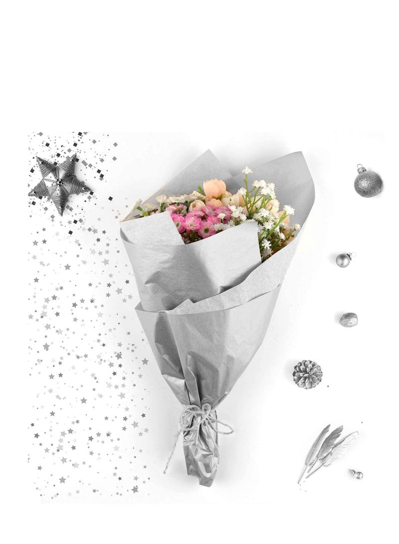 MARKQ Silver Gift Wrapping Tissue Paper Sheets for DIY Crafts, Gift Bags, Holidays, Birthdays, 50 x 75 cm (20 Sheets) - Image 3