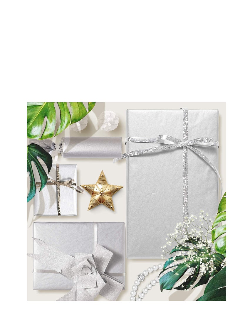 MARKQ Silver Gift Wrapping Tissue Paper Sheets for DIY Crafts, Gift Bags, Holidays, Birthdays, 50 x 75 cm (20 Sheets) - Image 4