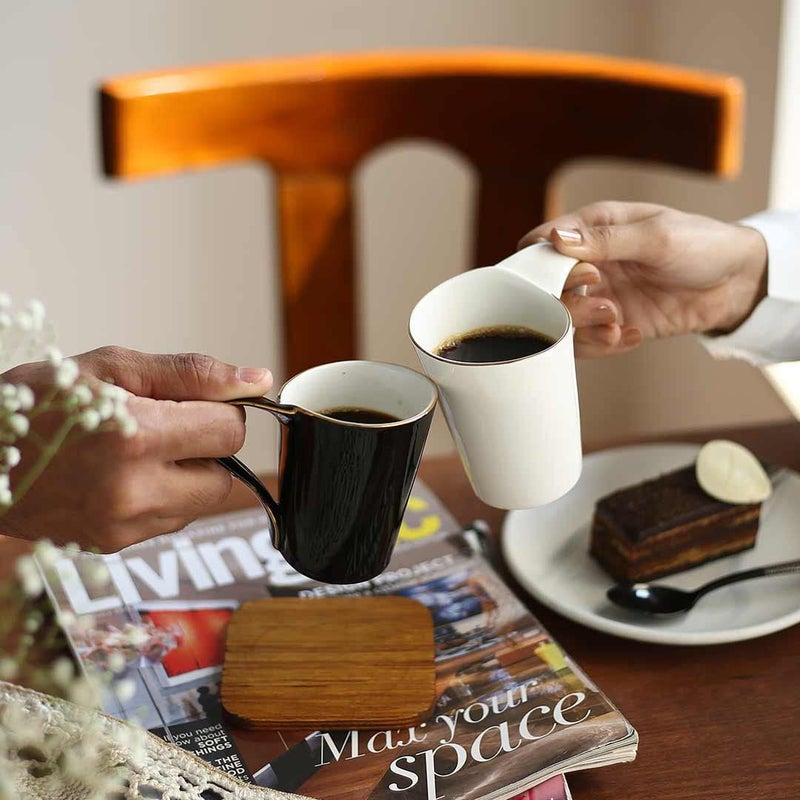 Wonderchef Sicilia Set of 2 Solid Black Mugs - Image 2