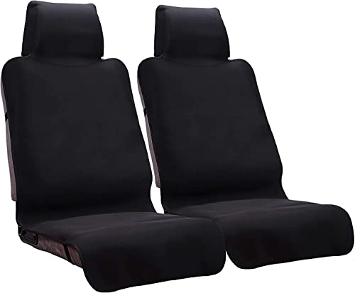 DREAMANIA Waterproof Seat Cover, 2pcs Upgraded Sweat Carseat Protector, Perfect for Universal Anti-Slip Car Truck SUV Seat, Ideal for Surfing Yoga Gym Workout, Black - Image 1