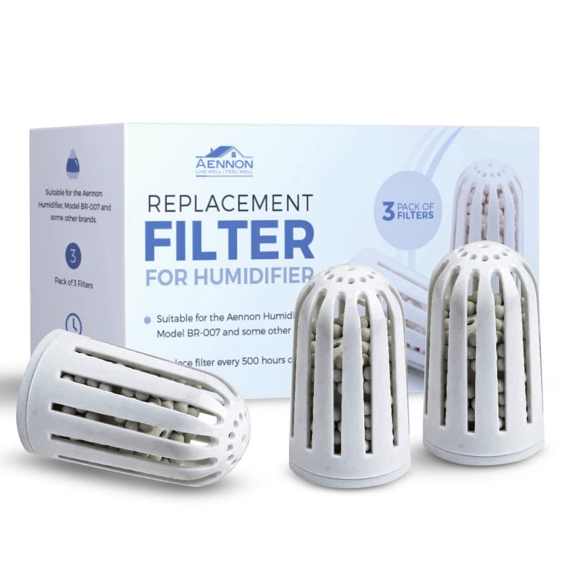 Aennon - Ultrasonic Universal Humidifier Filter Replacements for Home, Cool Mist Demineralisation Cartridges, Ceramic Stone Material, 500 Hours, 3 Pack - Image 1