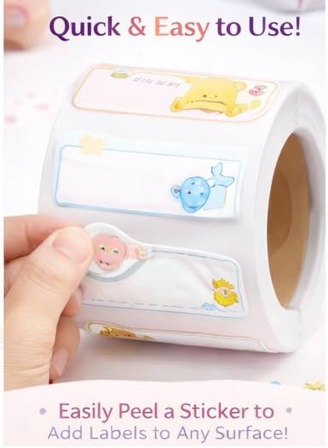 SAMVARDHAN Cute Cartoon Theme Name Label Sticker Roll (Pack of 2) – 600 PCS Self Adhesive Kawaii School Labels | School Notebooks,Name Tags for Books (Boy) - Image 3