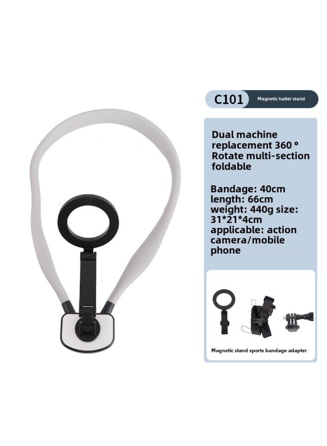 Generic GoPro Chest Fixed Neck Hanging Live Anti-shake Shooting First-person Perspective Mobile Phone Magnetic Hanging Neck-Color:C101 Suit - Image 1