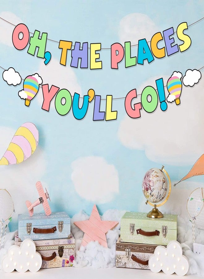 MZ.ogm Oh The Places Youll Go Decorations Oh The Places Youll Go Banner Back To School Party Decoration Colorful Party Decoration For Kindergarten Graduation Decorations - Image 2