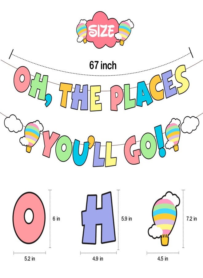 MZ.ogm Oh The Places Youll Go Decorations Oh The Places Youll Go Banner Back To School Party Decoration Colorful Party Decoration For Kindergarten Graduation Decorations - Image 5