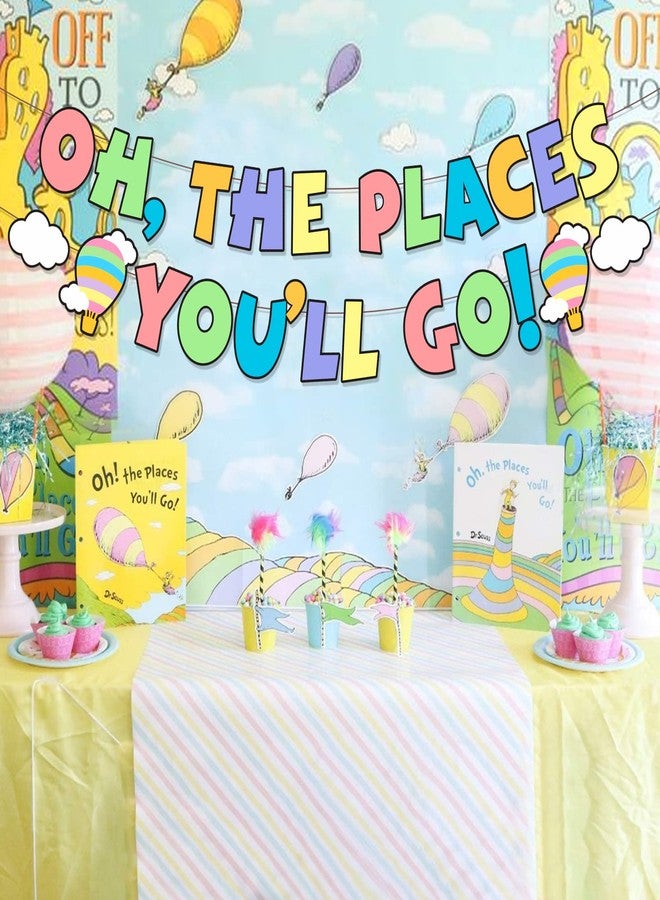 MZ.ogm Oh The Places Youll Go Decorations Oh The Places Youll Go Banner Back To School Party Decoration Colorful Party Decoration For Kindergarten Graduation Decorations - Image 3