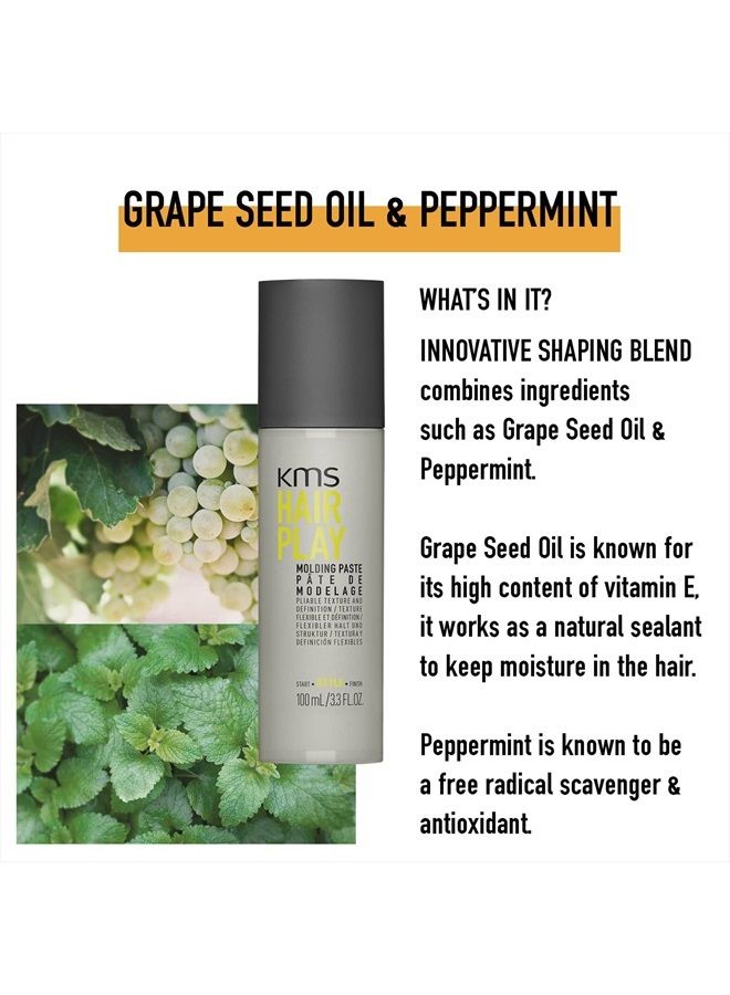 kms HAIRPLAY Molding Paste Provides Texture, Natural Shine, Pliable Hold & Definition Unisex, 3.3 Fl oz - Image 4