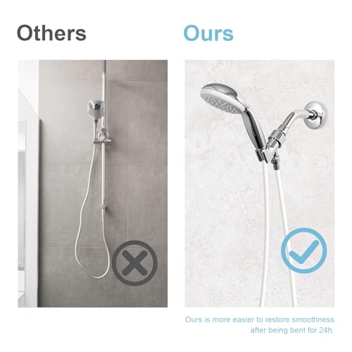 OFFO Ultra-Flex Shower Hose, 100 in Premium RV PVC Handheld Shower Head Hose Flex Hoses Extension with Brass Insert and Nut for Bathing Pet Bathing, Smooth White - Image 2