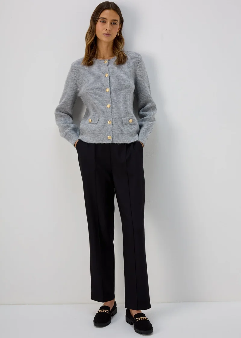 Matalan Et Vous Black Pleat Front Snaffle Trousers