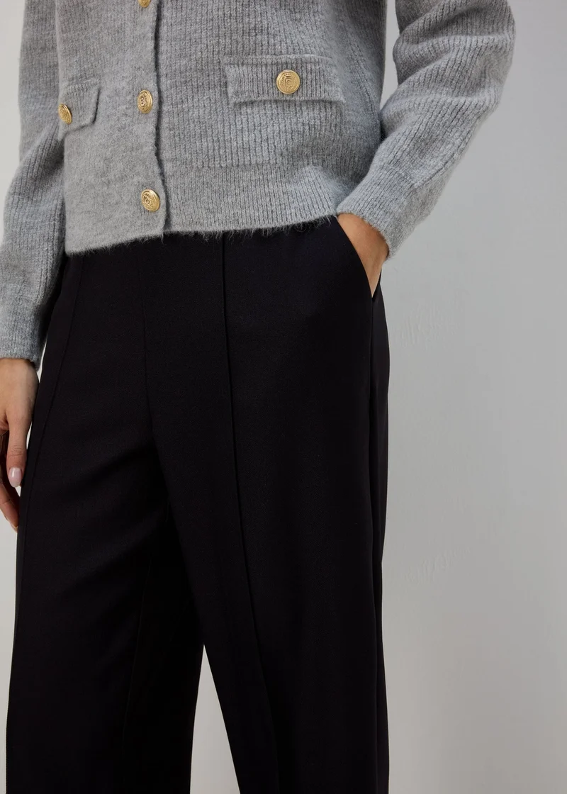 Matalan Et Vous Black Pleat Front Snaffle Trousers