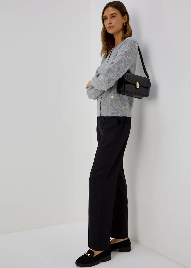 Matalan Et Vous Black Pleat Front Snaffle Trousers