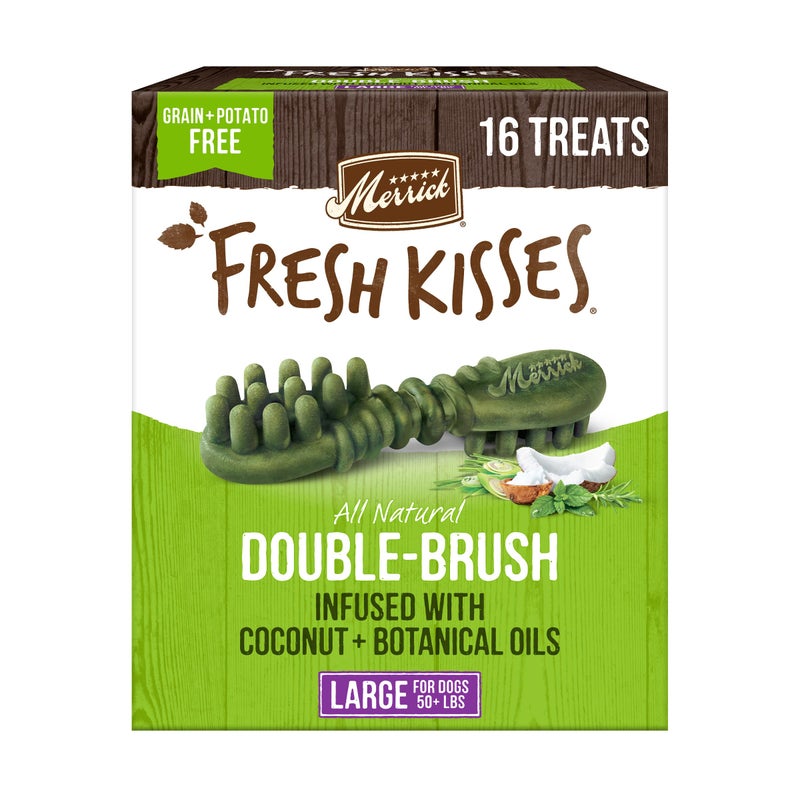 Merrick Fresh Kisses Natural Dental Chews Infused With Coconut And Botanical Oils For Large Dogs Over 50 Lbs - 16 ct. Box - Image 1